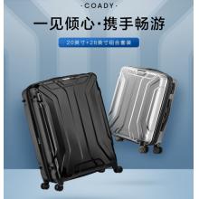 新秀丽（Samsonite）拉杆箱 时尚轻盈行李箱飞机轮旅行箱 TS7*09003黑色20+28英寸套装 